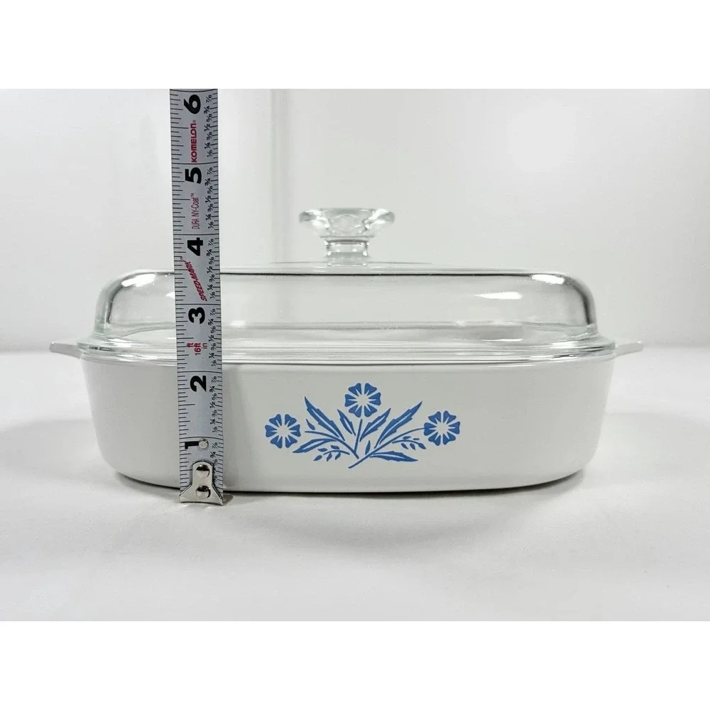 Vintage CorningWare A-10-B 2.5 Quart Casserole Dish Blue Cornflower Pyrex Lid
